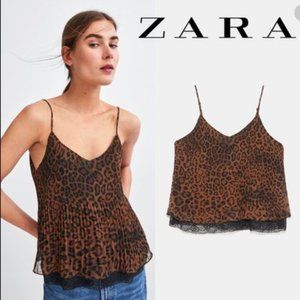 Zara Leopard Chiffon Blouse with Vibrant Colors